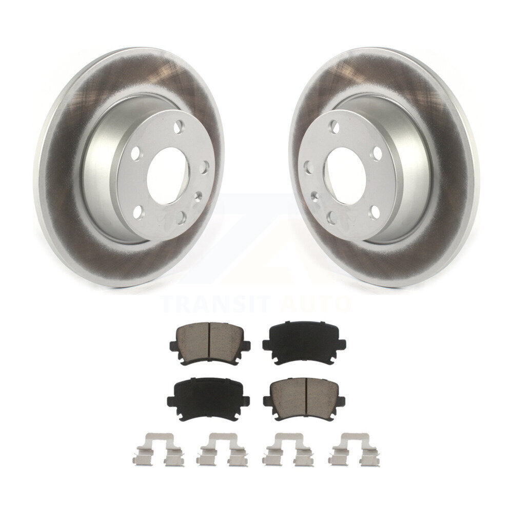 Rear Coated Disc Brake Rotors And Ceramic Pads Kit For Audi TT Quattro