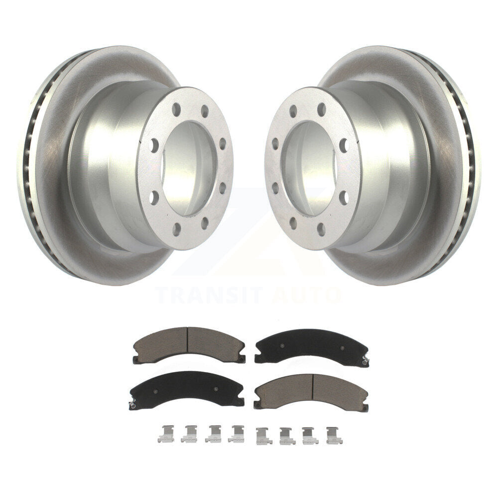 Rear Coat Brake Rotor Ceramic Pad Kit For Chevrolet Express 3500 GMC Savana 4500