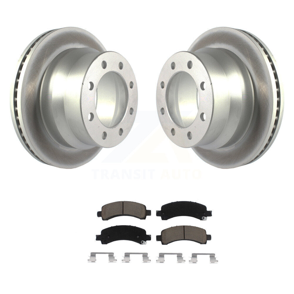 Rear Coated Disc Brake Rotors And Ceramic Pads Kit For Chevrolet Express 4500