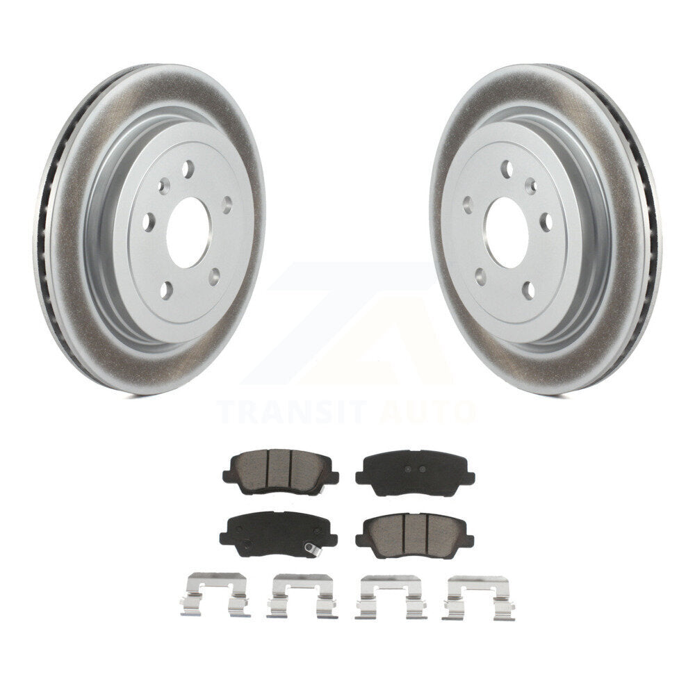 Rear Coated Disc Brake Rotors And Ceramic Pads Kit For Cadillac CTS