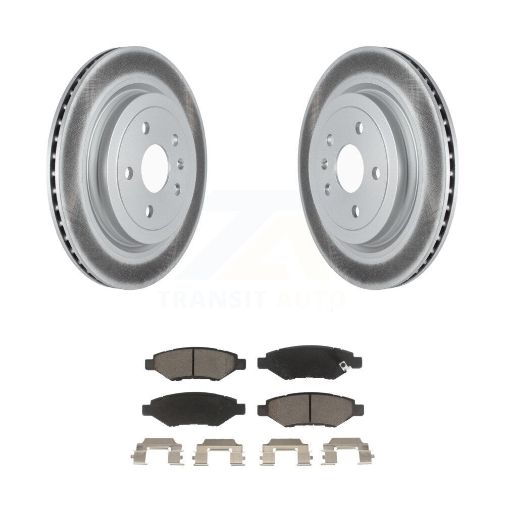 Rear Coated Disc Brake Rotors And Ceramic Pads Kit For Cadillac CTS