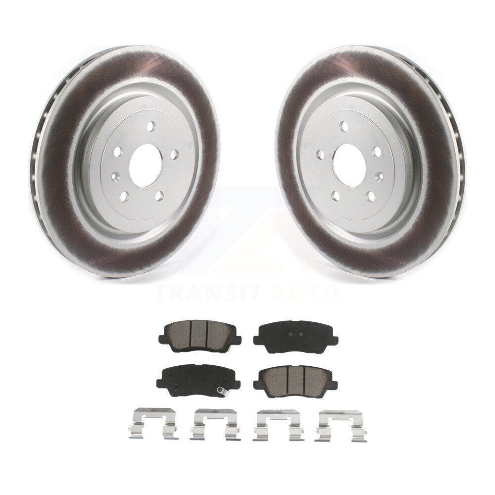 Rear Coated Disc Brake Rotors And Ceramic Pads Kit For 2015 Cadillac CTS 6.2L