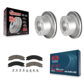 Rear Coat Brake Rotor Ceramic Pad Kit For Chevrolet Silverado 3500 HD GMC Sierra