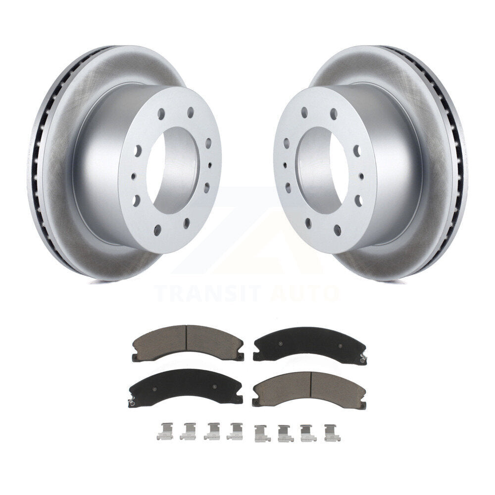 Rear Coat Brake Rotor Ceramic Pad Kit For Chevrolet Silverado 2500 HD GMC Sierra