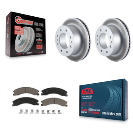 Rear Coat Brake Rotor Ceramic Pad Kit For Chevrolet Silverado 2500 HD GMC Sierra