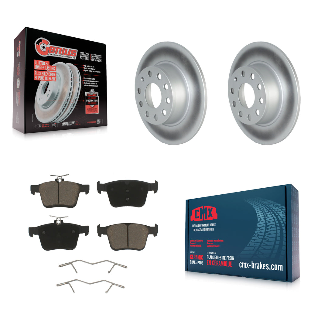 Rear Coated Disc Brake Rotors And Ceramic Pads Kit For Volkswagen Jetta Taos