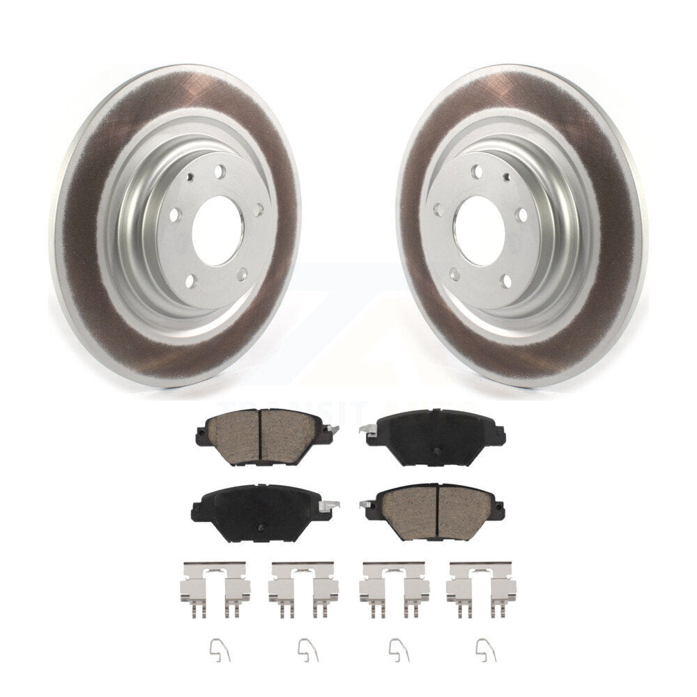 Rear Coated Disc Brake Rotors And Ceramic Pads Kit For 2016-2022 Mazda CX-9