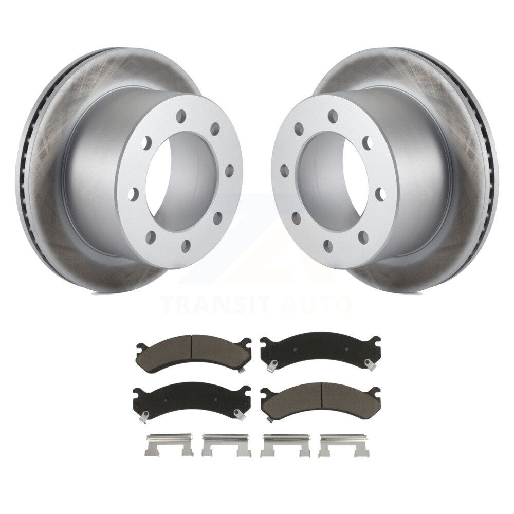 Rear Coat Brake Rotor Ceramic Pad Kit For Chevrolet Silverado 3500 HD GMC Sierra