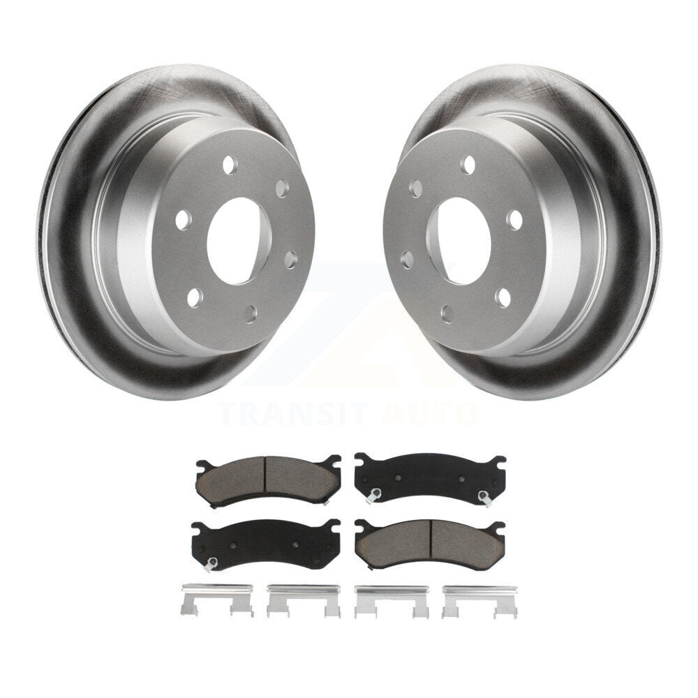 Rear Coated Brake Rotor Ceramic Pad Kit For Chevrolet Silverado 2500 HD Suburban