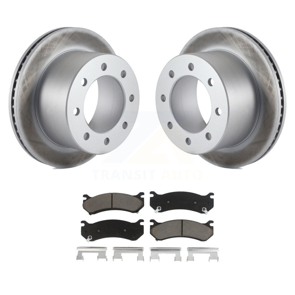 Rear Coated Disc Brake Rotors And Ceramic Pads Kit For GMC Sierra 3500 Classic