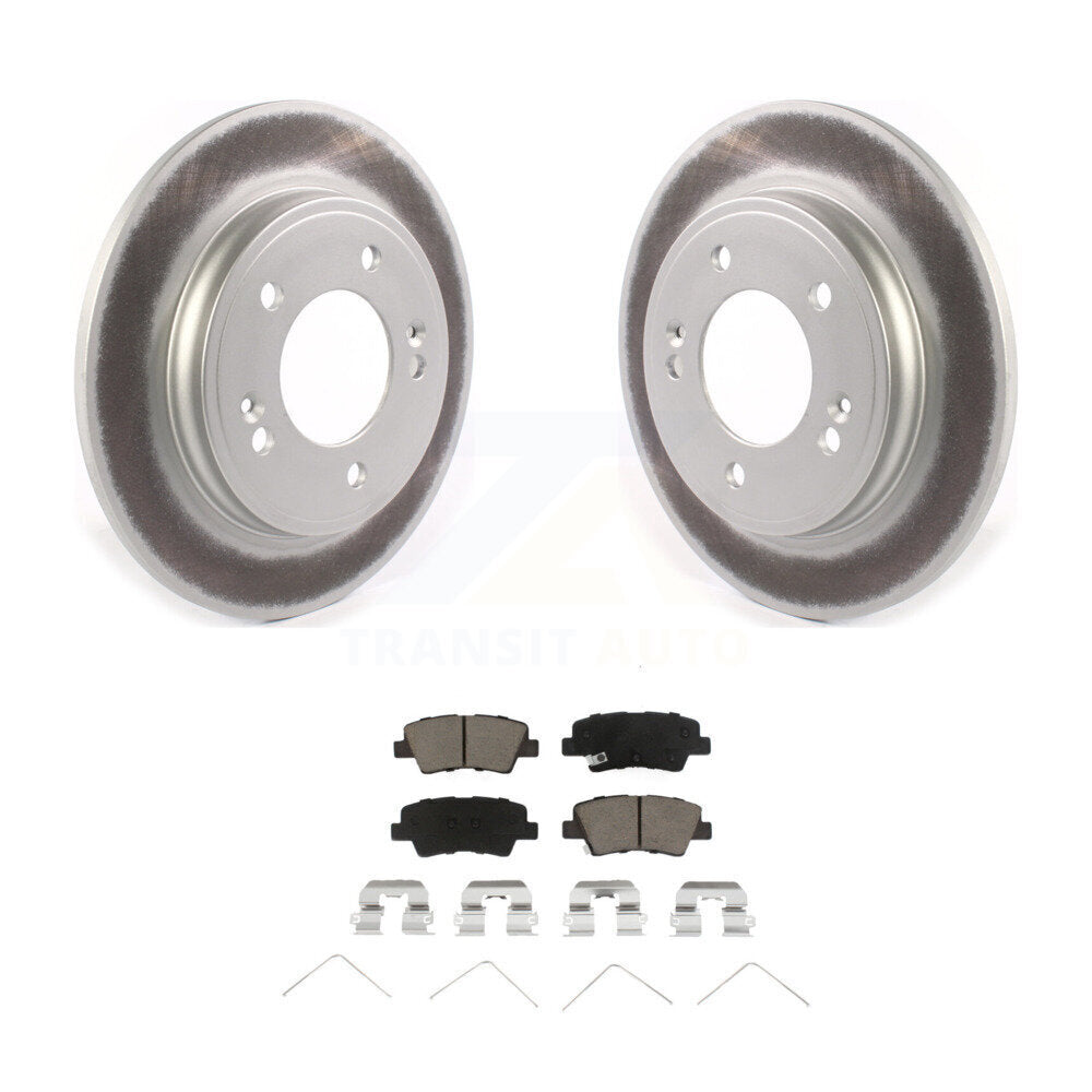 Rear Coated Disc Brake Rotors Ceramic Pad Kit For Hyundai Elantra Kia Niro Ioniq