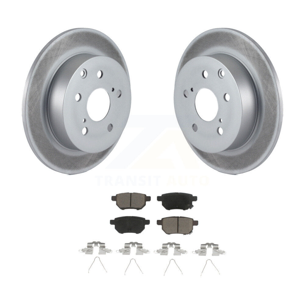 Rear Coated Disc Brake Rotors And Ceramic Pads Kit For 2010 Toyota Matrix XRS