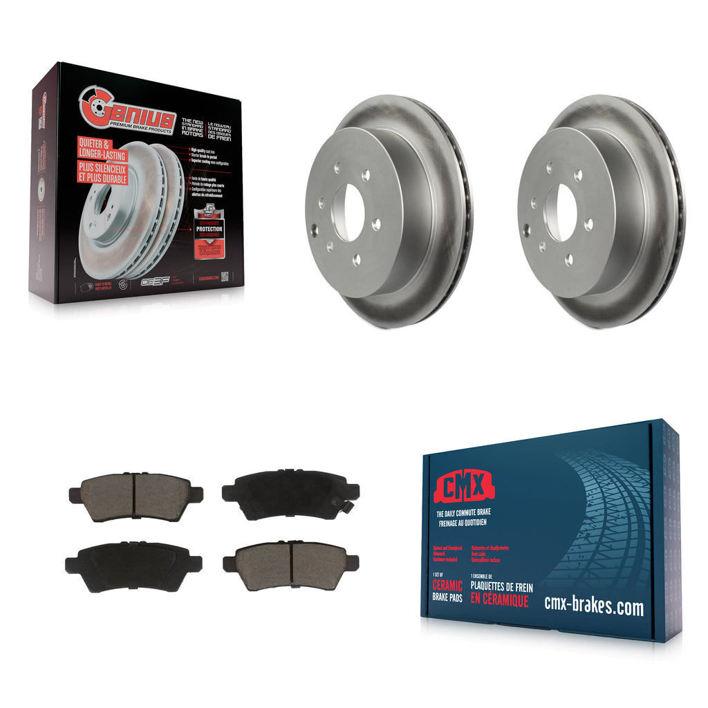 [Rear] 2006-2007 Nissan Xterra Premium Coated Rotors & Ceramic Pads Brake Kit For Max Braking