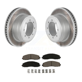 Rear Coat Disc Brake Rotor Ceramic Pad Kit For Ford F-250 Super Duty F-350 F-450