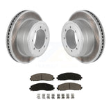 Rear Coat Disc Brake Rotor Ceramic Pad Kit For Ford F-250 Super Duty F-350 F-450