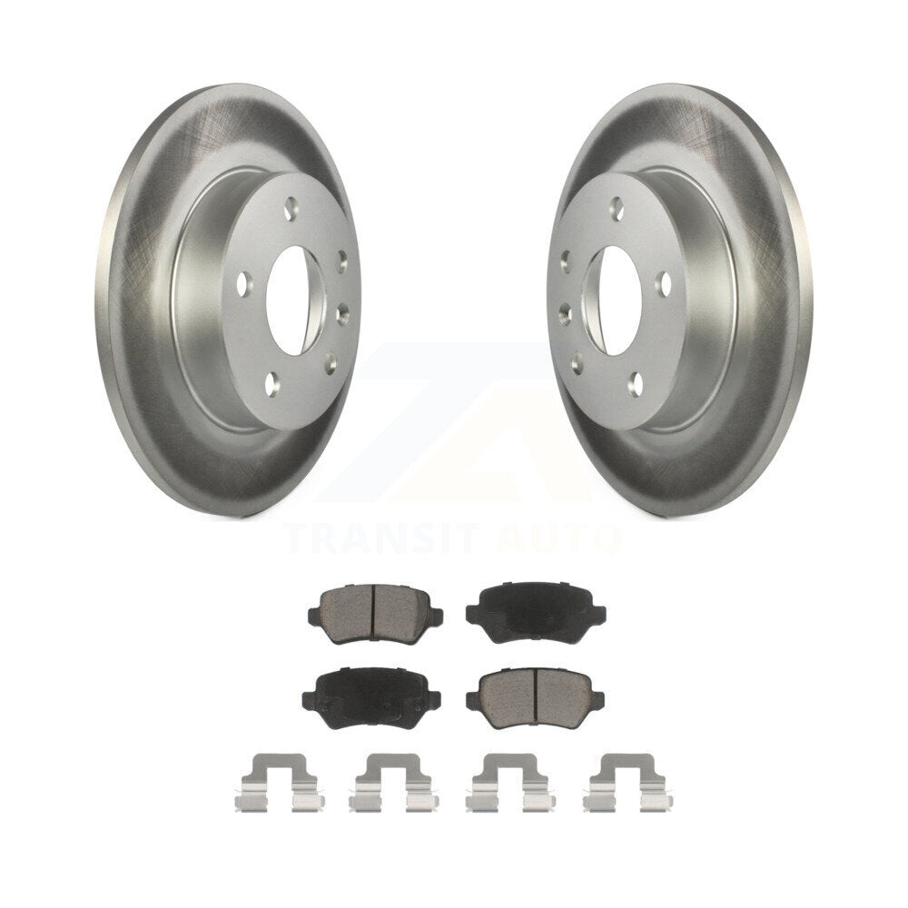 Rear Coated Disc Brake Rotors And Ceramic Pads Kit For 2008-2009 Saturn Astra