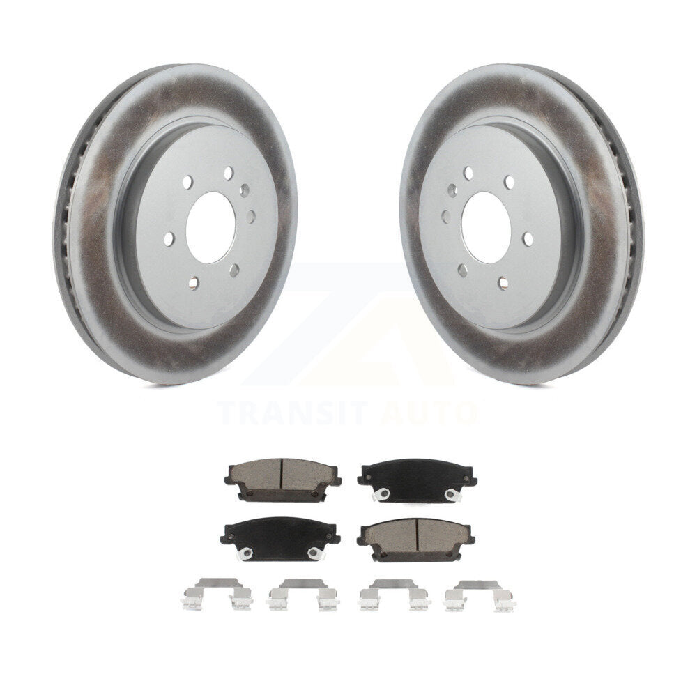 Rear Coated Disc Brake Rotors And Ceramic Pads Kit For Cadillac SRX