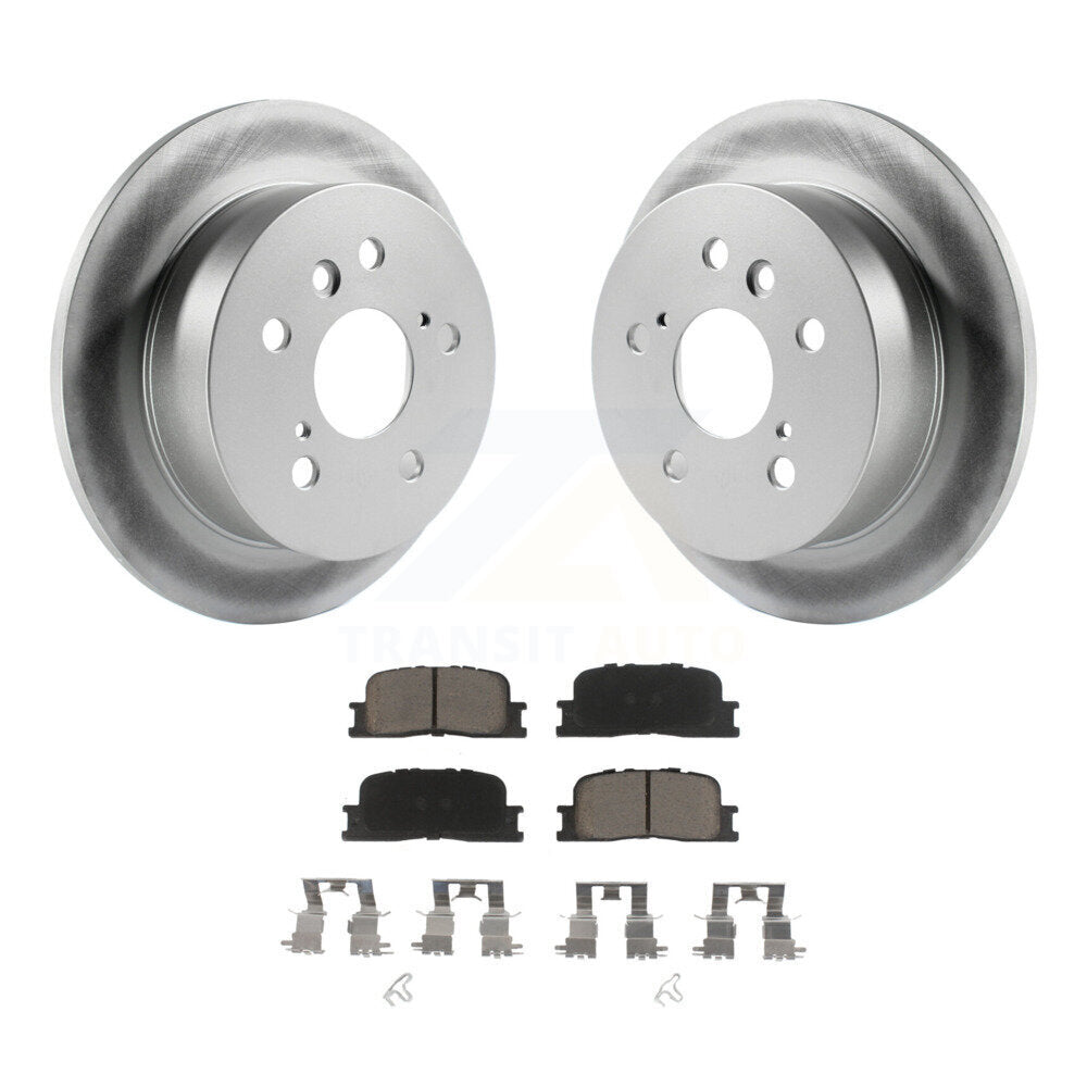 Rear Coated Disc Brake Rotors Ceramic Pad Kit For Toyota Camry Lexus ES330 ES300