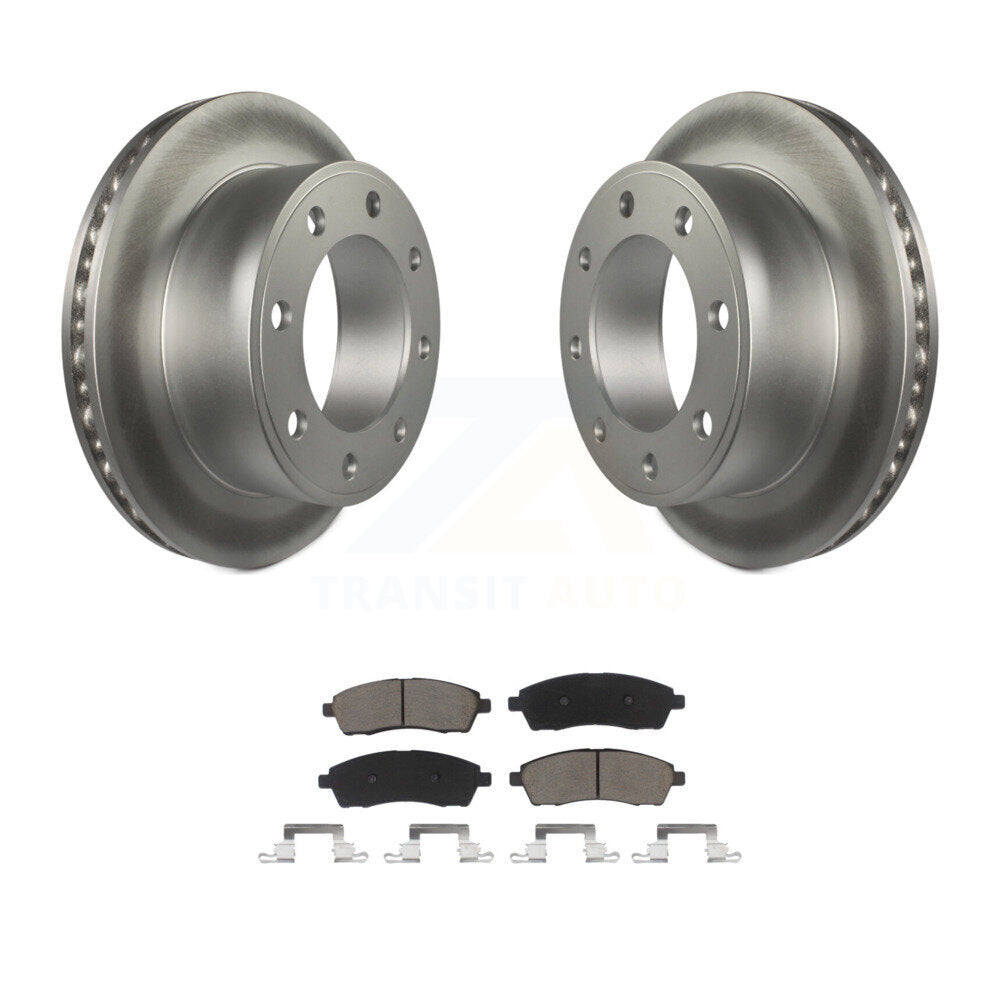 Rear Coat Brake Rotors Ceramic Pad Kit For Ford F-250 Super Duty F-350 Excursion