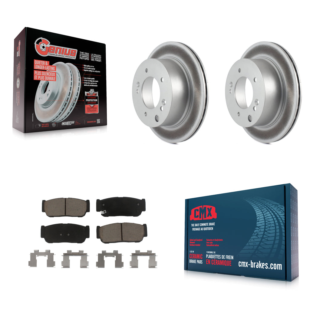 [Rear] 2003-2006 Kia Sorento Premium Coated Rotors & Ceramic Pads Brake Kit For Max Braking