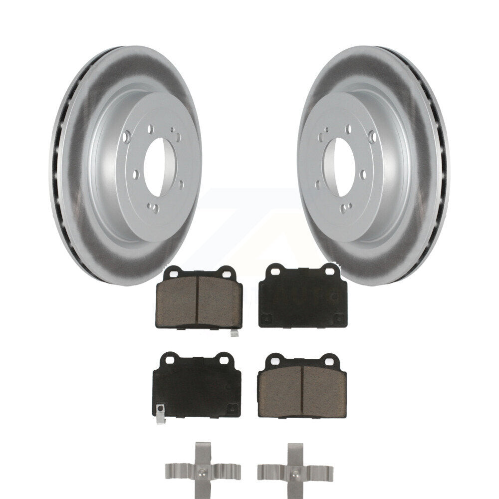 Rear Coated Disc Brake Rotors And Ceramic Pads Kit For Mitsubishi Lancer