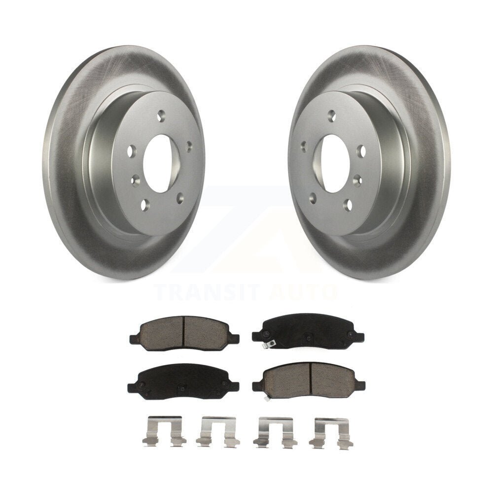 Rear Coated Brake Rotor Ceramic Pad Kit For 2006-2011 Buick Lucerne Cadillac DTS