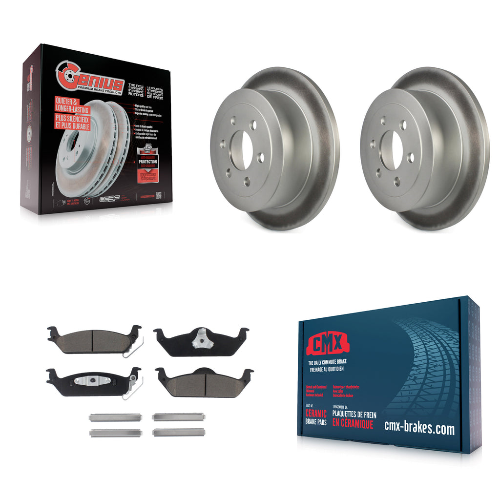 [Rear] 2003-2004 Dodge Dakota Premium Coated Rotors & Ceramic Pads Brake Kit For Max Braking