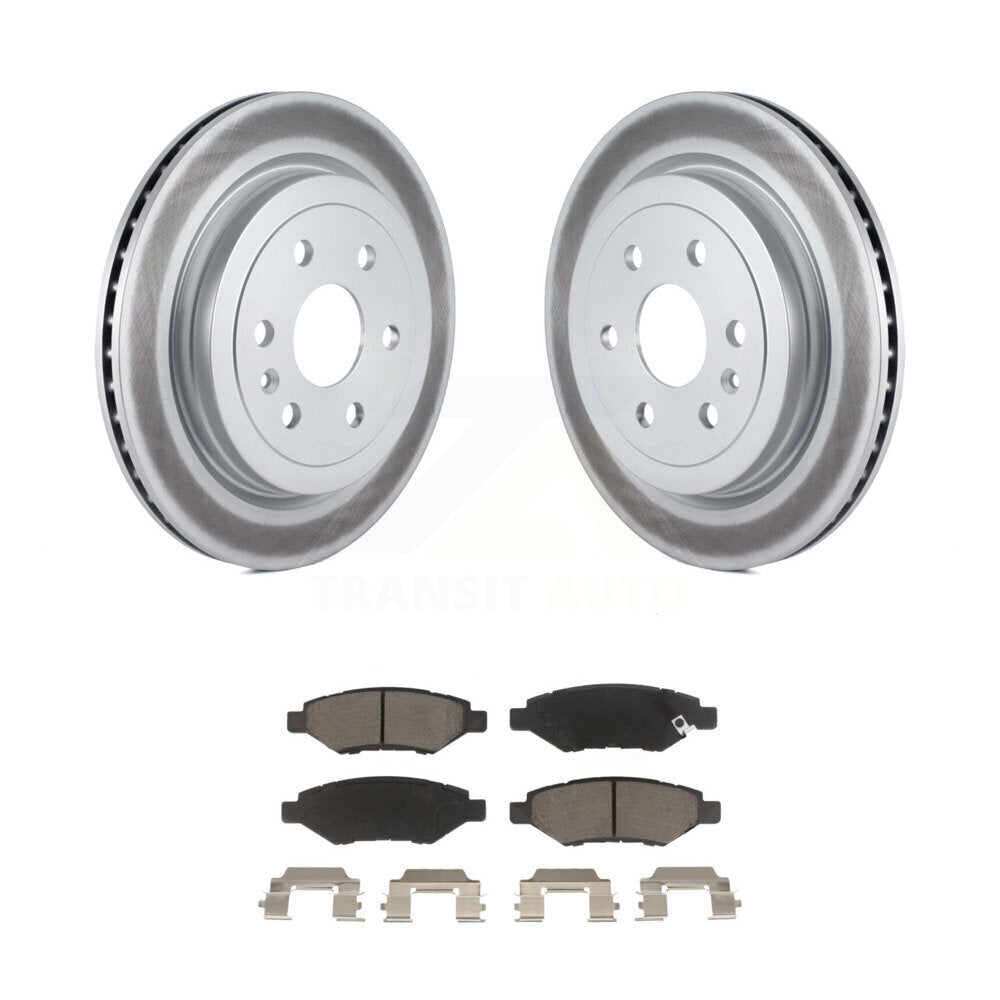 Rear Coated Disc Brake Rotors And Ceramic Pads Kit For Cadillac SRX Saab 9-4X