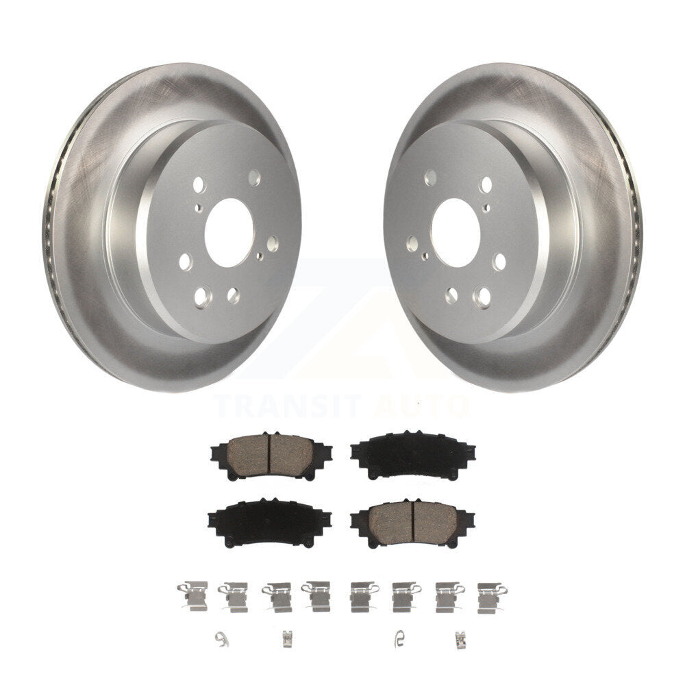 Rear Coated Brake Rotor Ceramic Pad Kit For Lexus GS350 IS300 IS200t IS350 RC350