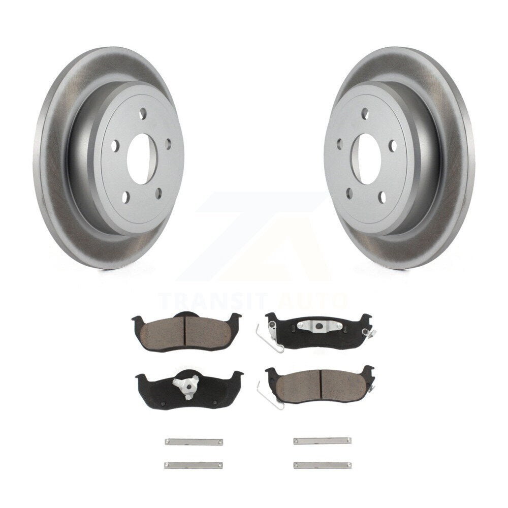 Rear Coated Disc Brake Rotor & Ceramic Pad Kit For Jeep Grand Cherokee Commander