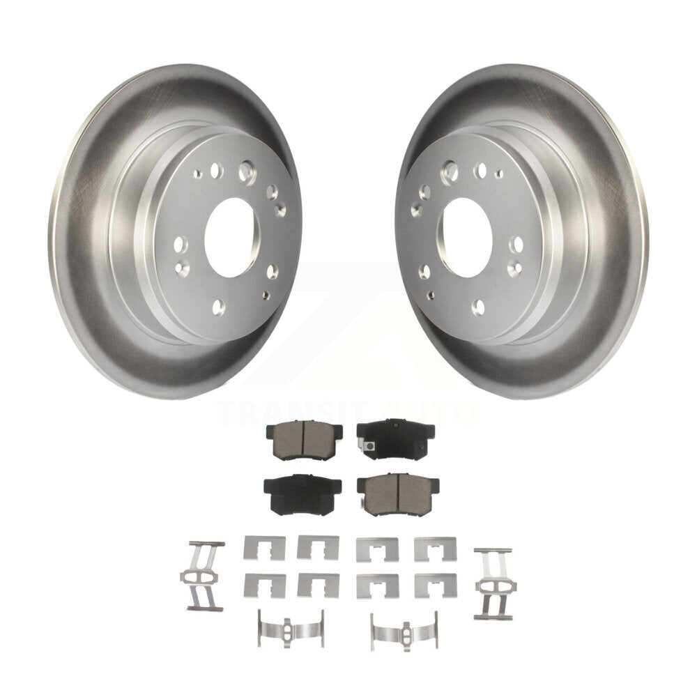 Rear Coated Disc Brake Rotors And Ceramic Pads Kit For Acura TL Honda Element