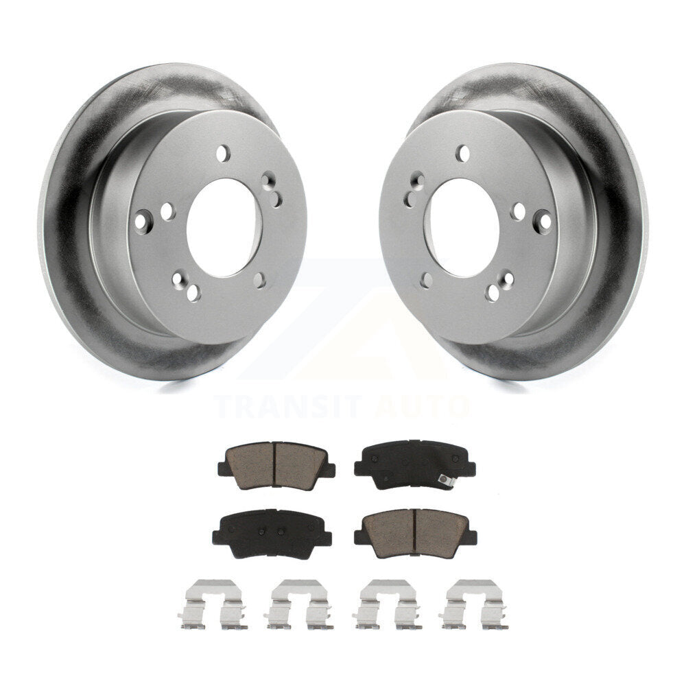 Rear Coated Disc Brake Rotors And Ceramic Pads Kit For Hyundai Sonata 2.4L