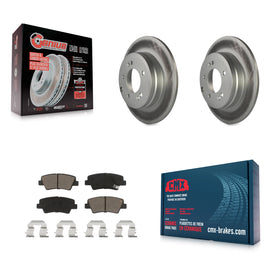 Rear Coated Disc Brake Rotor Ceramic Pad Kit For Hyundai Sonata Kia Optima Azera