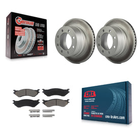 Rear Coated Disc Brake Rotors And Ceramic Pads Kit For Dodge Ram 2500 1500 3500