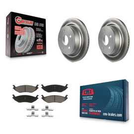 Rear Coated Brake Rotor Ceramic Pad Kit For Ram 1500 Dodge Durango Classic Aspen