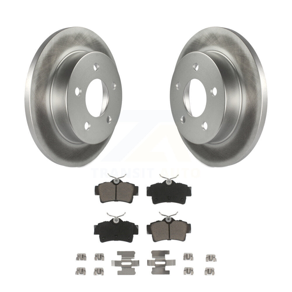 Rear Coated Disc Brake Rotors And Ceramic Pads Kit For Ford Mustang