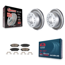 Rear Coated Disc Brake Rotors And Ceramic Pads Kit For Chevrolet Suburban