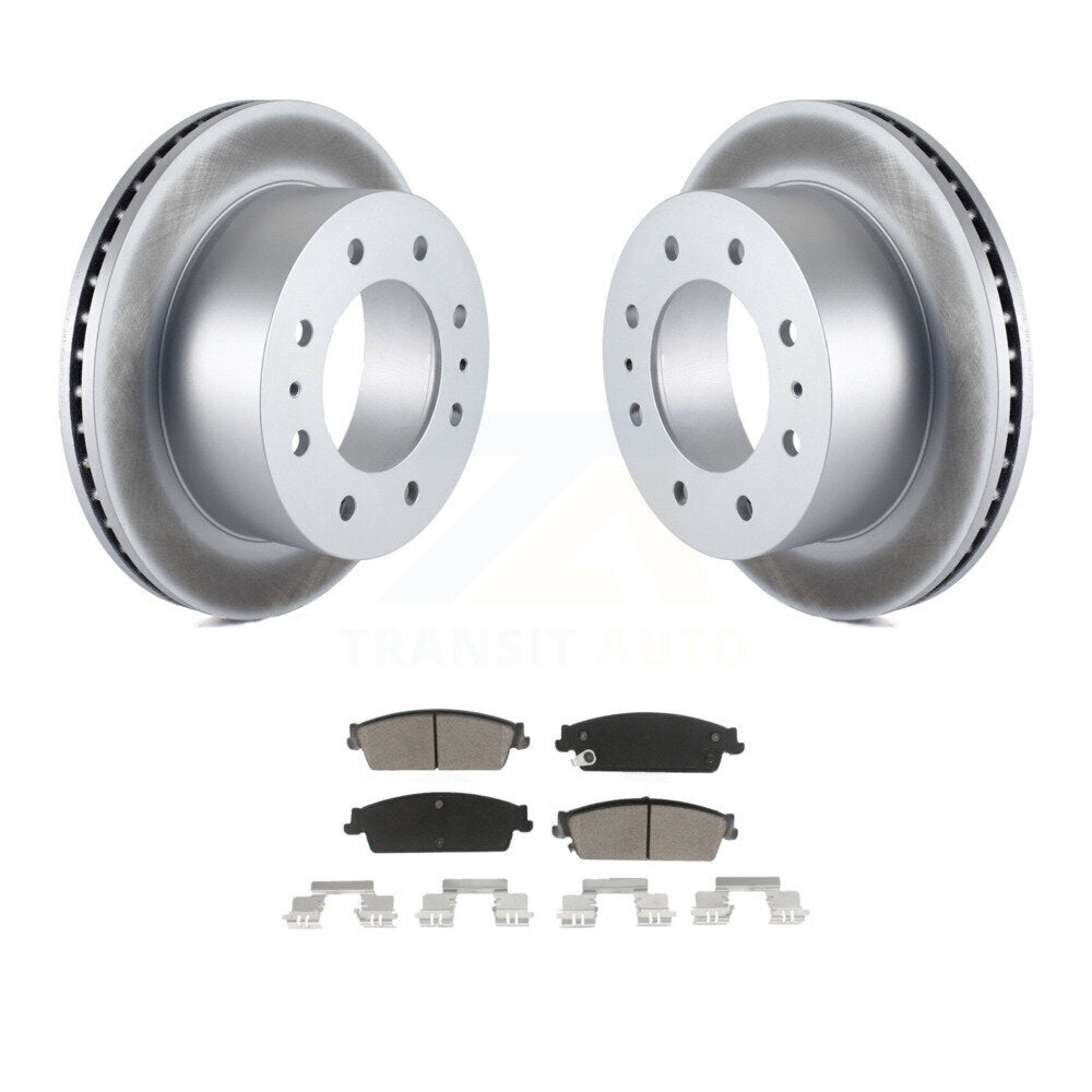 Rear Coated Brake Rotor Ceramic Pad Kit For 2011 Chevrolet Silverado 1500 Hybrid