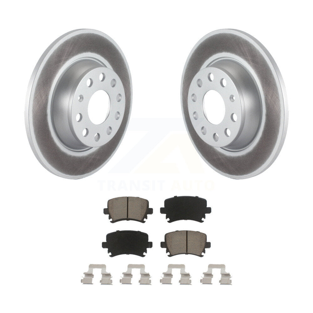 Rear Coated Brake Rotor Ceramic Pad Kit For Volkswagen Jetta Passat GTI Eos Audi