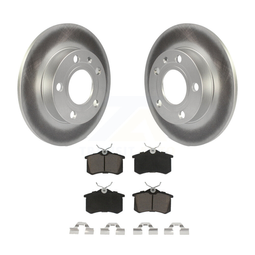 Rear Coated Disc Brake Rotors And Ceramic Pads Kit For Audi A4 S4