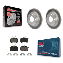 Rear Coated Disc Brake Rotors And Ceramic Pads Kit For Audi A4 S4