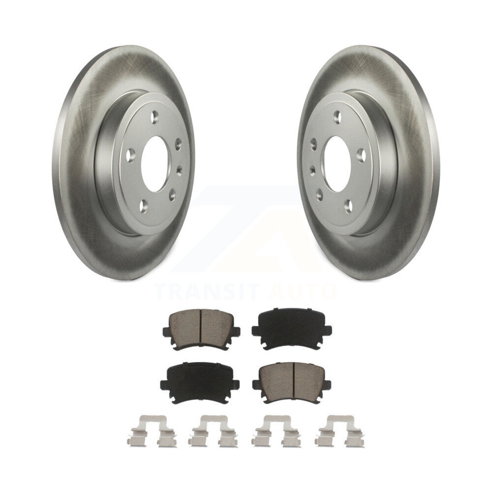 Rear Coated Disc Brake Rotors And Ceramic Pads Kit For Audi A4 Quattro