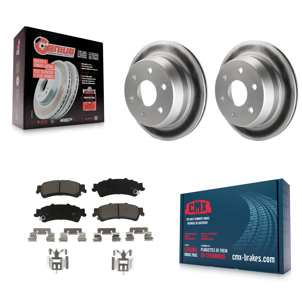Rear Coat Brake Rotor Ceramic Pad Kit For Chevrolet Silverado 1500 GMC Sierra XL