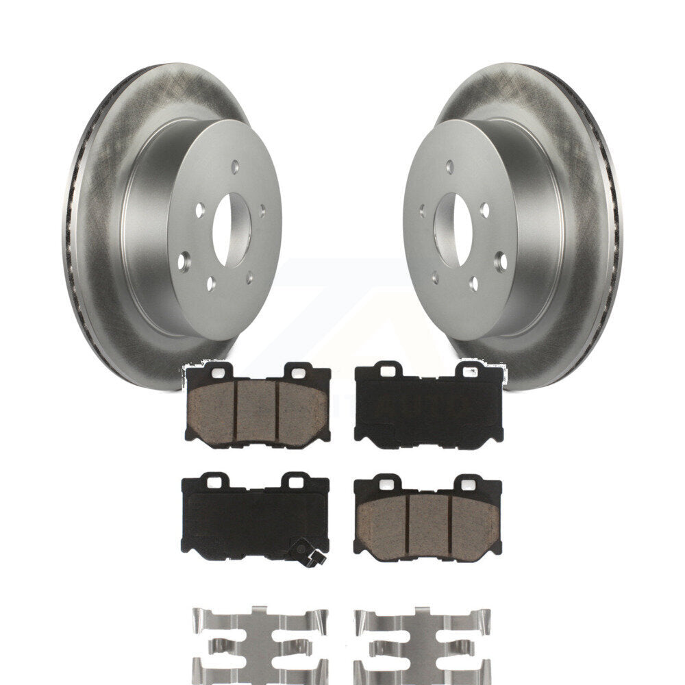 Rear Coated Disc Brake Rotors And Ceramic Pads Kit For INFINITI Q50 Q60 Q70