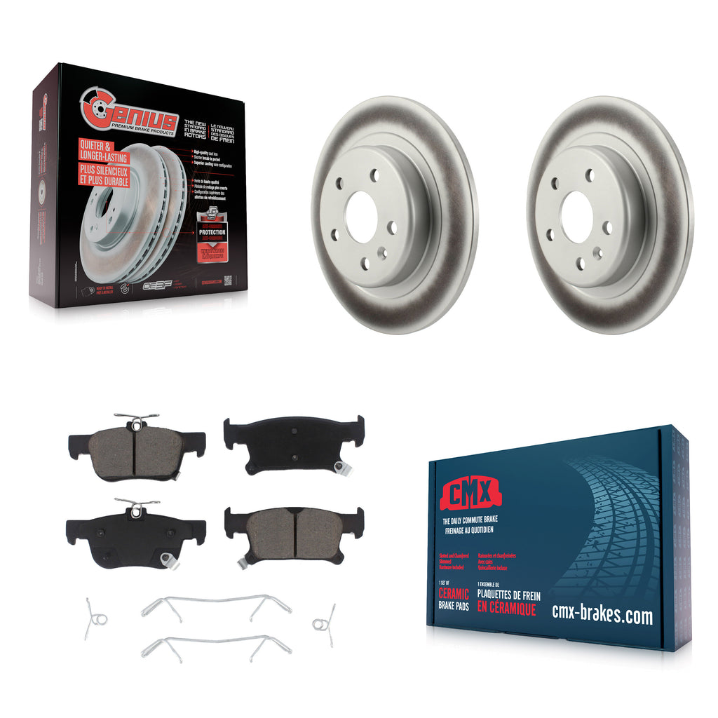 Rear Coated Disc Brake Rotors And Ceramic Pads Kit For Buick Envision