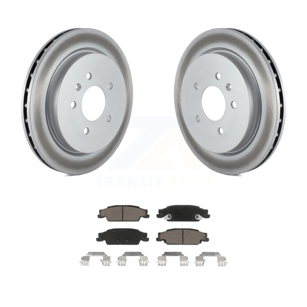 Rear Coated Disc Brake Rotors And Ceramic Pads Kit For Cadillac CTS STS