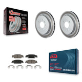Rear Coated Disc Brake Rotors And Ceramic Pads Kit For Cadillac CTS STS