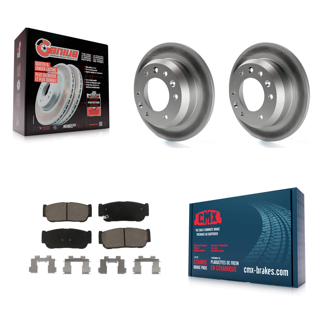 Rear Coated Disc Brake Rotors & Ceramic Pad Kit For Kia Sedona Hyundai Entourage