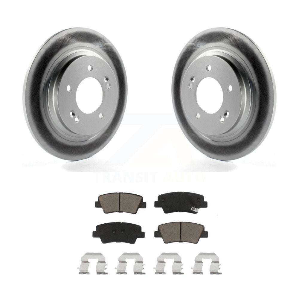 Rear Coated Disc Brake Rotors And Ceramic Pads Kit For Hyundai Sonata Azera