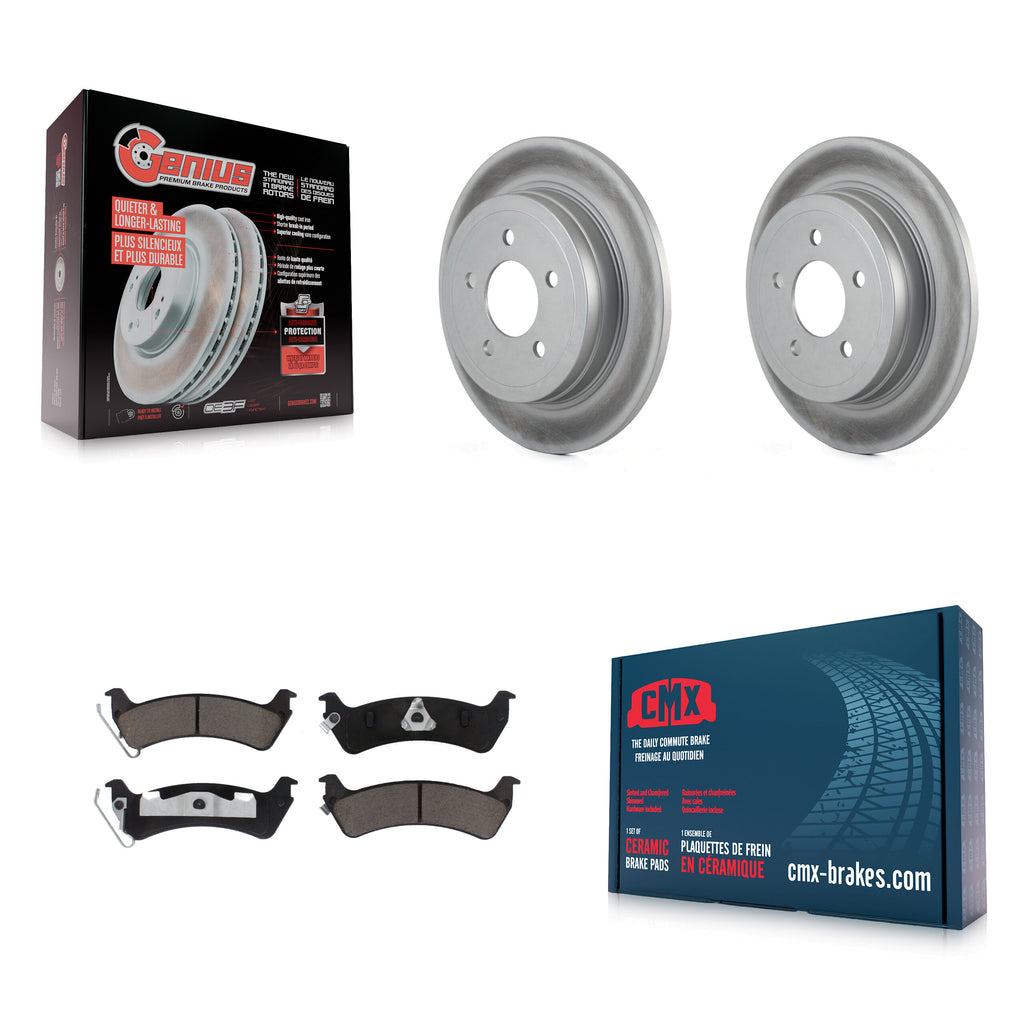 Rear Coated Disc Brake Rotors And Ceramic Pads Kit For Ford Explorer Sport Trac